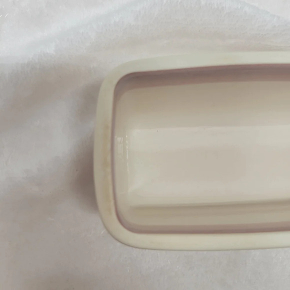 PFALTZGRAFF 2 Pc “AURA" 7" BUTTER DISH W/LID/CREAM-PINK-BLUE STONEWARE - Picture 2 of 12